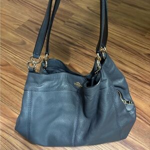 Coach Dark Gray Leather Shoulder Bag